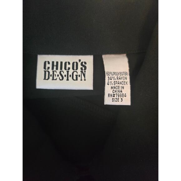 Chico's Design Black Lightweight Shacket Blazer Long Sleeve Women 3/L - Picture 4 of 5